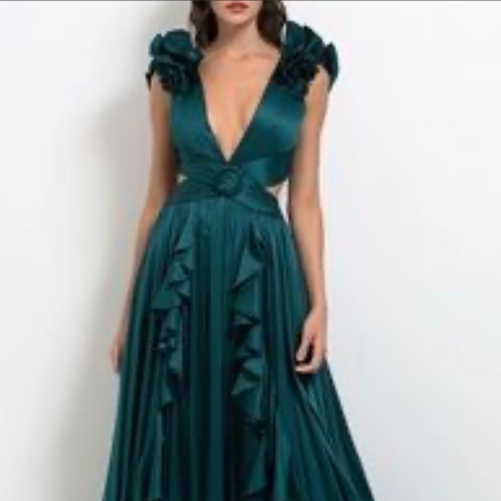 ParBO FLUTTER SLEEVE MAXI DRESS